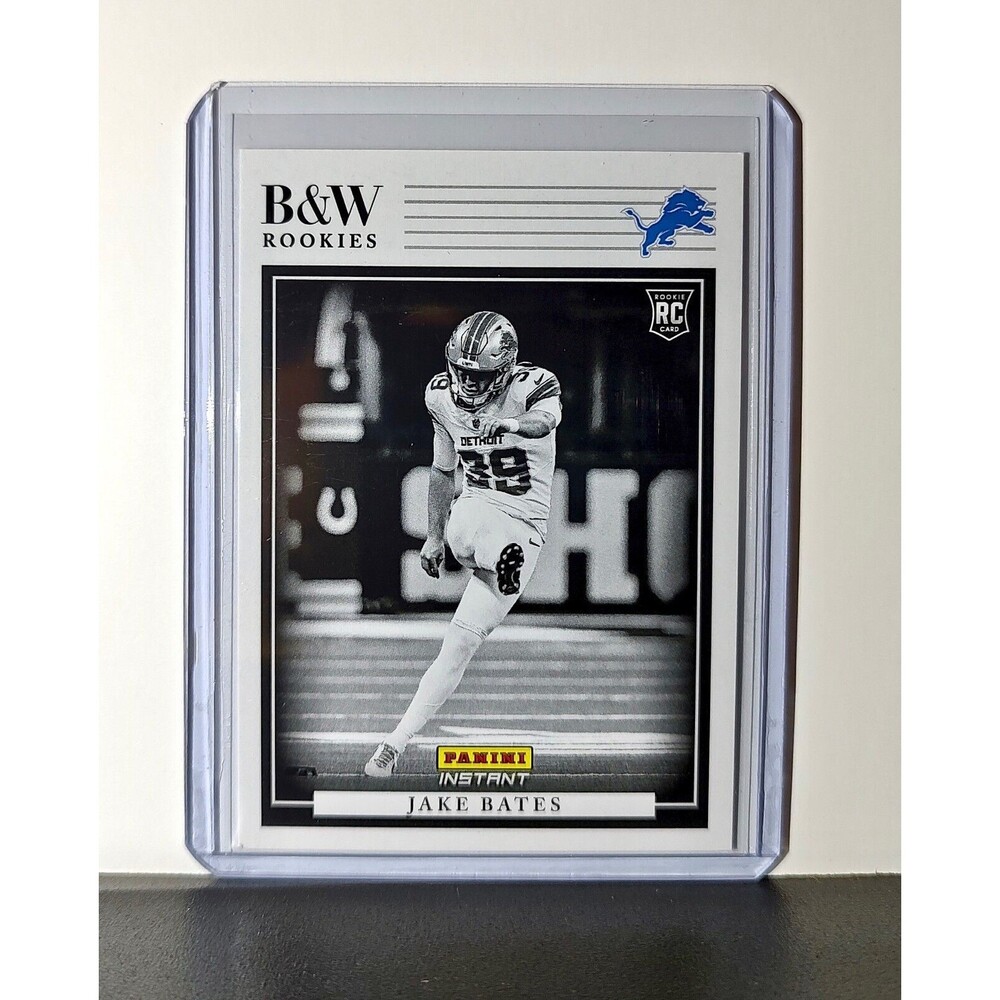 Jake Bates 2024 Panini NFL #40 Black & White Rookies Card Detroit Lions 1 of 680